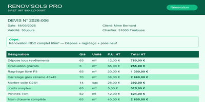 Devis carrelage - Rénovation RDC