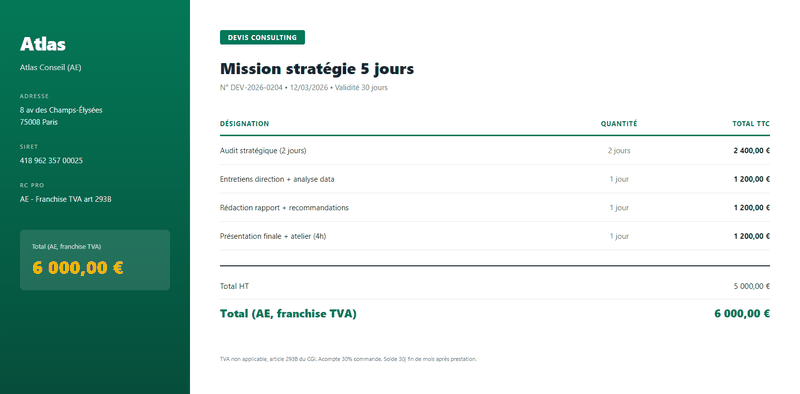 Exemple de Devis Prestation de Service | Gratuit 2026
