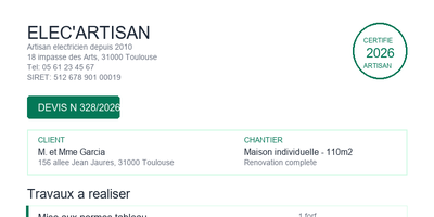 Devis electricite - Eclairage jardin