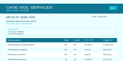 Devis isolation - Acoustique