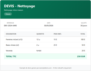 Devis nettoyage - Vitres maison