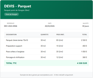Devis parquet - Point de Hongrie