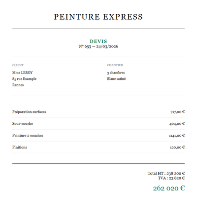 Devis peinture plafond - 3 chambres