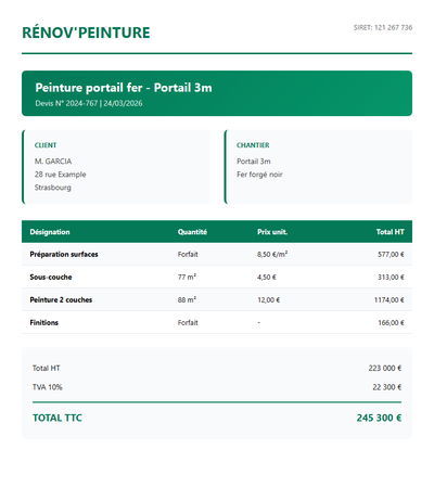 Devis peinture portail - Portail 3m