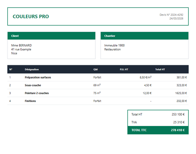 Devis renovation peinture - Immeuble 1900